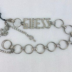 Guess Metal Rhinestone Metail Chain Fashion Belt